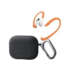 Uniq Nexo Silicone Hang Case With Sports Ear Hooks for Airpods Pro 2 - Charcoal Grey